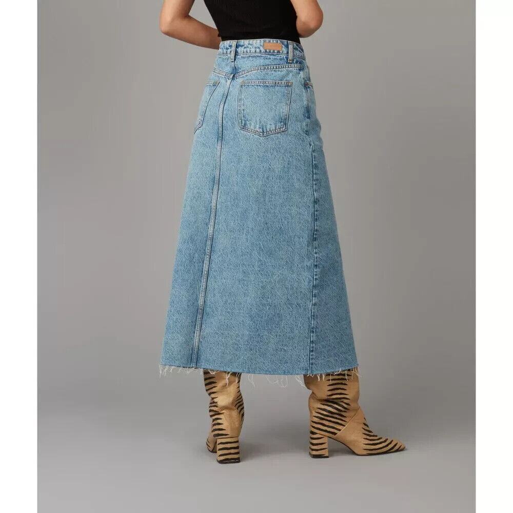 Lola Jeans High Rise Denim Maxi Skirt HALSTON-VIB Size‎ XL - Picture 5 of 9